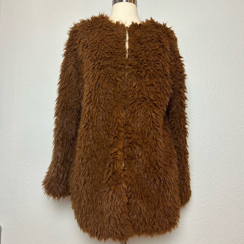 Chelsea & Violet Faux Fur Coat Jacket Women's Size M Brown Lined Soft & Cozy NWT